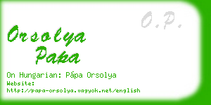 orsolya papa business card