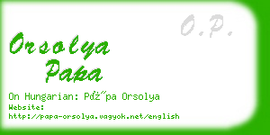 orsolya papa business card